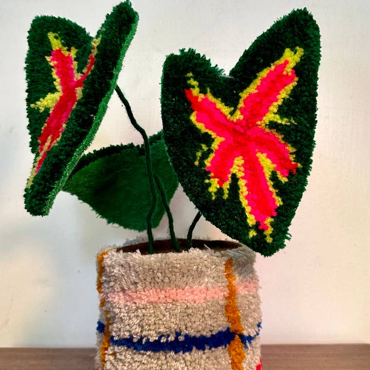 rug tufted plant sculpture caladium plant for wholesale by Good to Know You