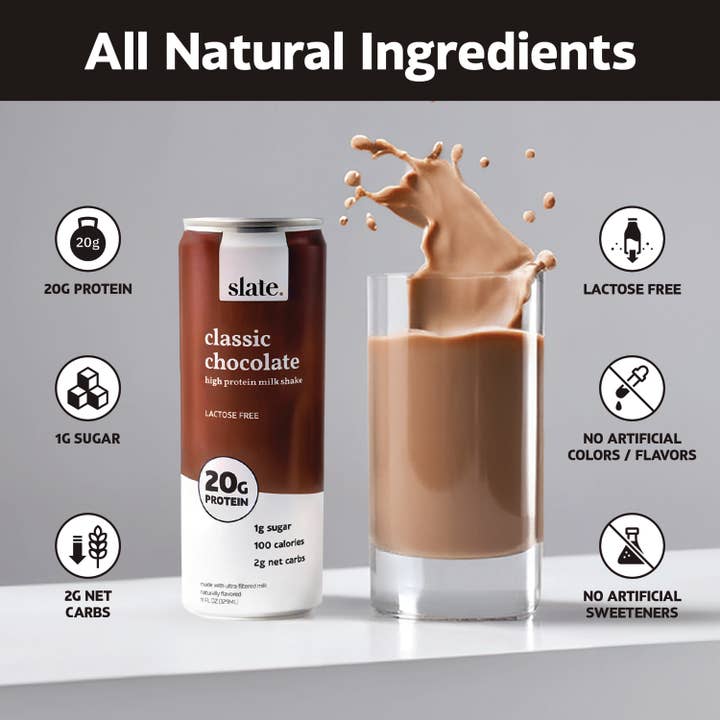 Slate Milk - Wholesale Powdered Health Drink - Classic Chocolate Milk Shake