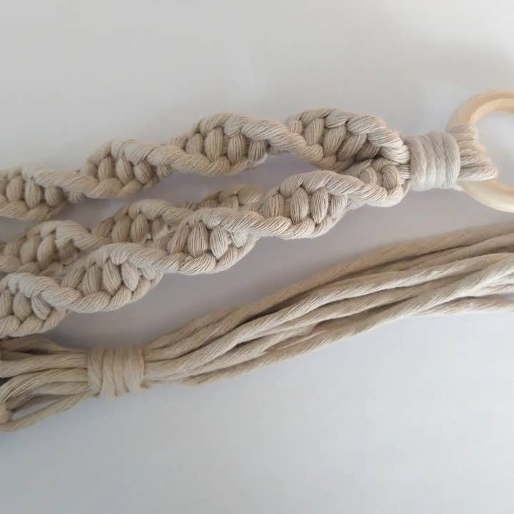 Spiral Macrame Plant Hang - Moon for wholesale by Hedge Crafts By Kristina