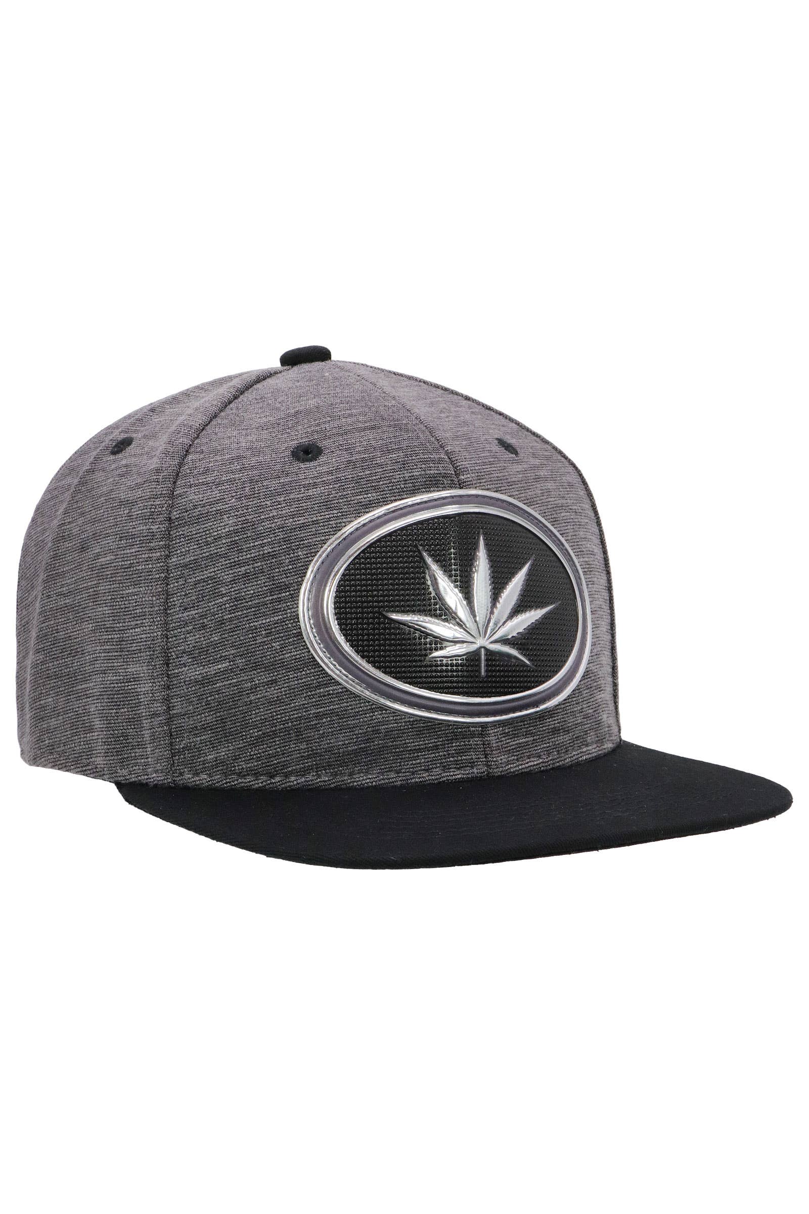 Cap Zone - Wholesale Flat Brim Cap - Unisex - Marijuana Chrome Logo Tweed Flat Brim Cap9