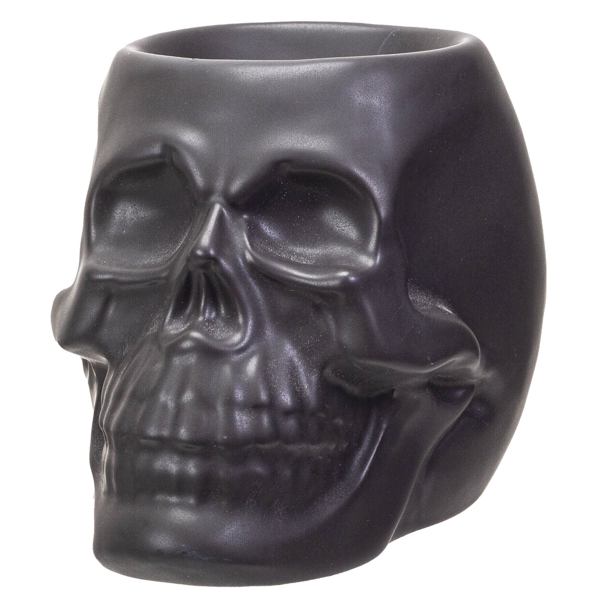 Pacific Trading - Wholesale Oil Warmer - Ceramic Skull Oil Burner Black3