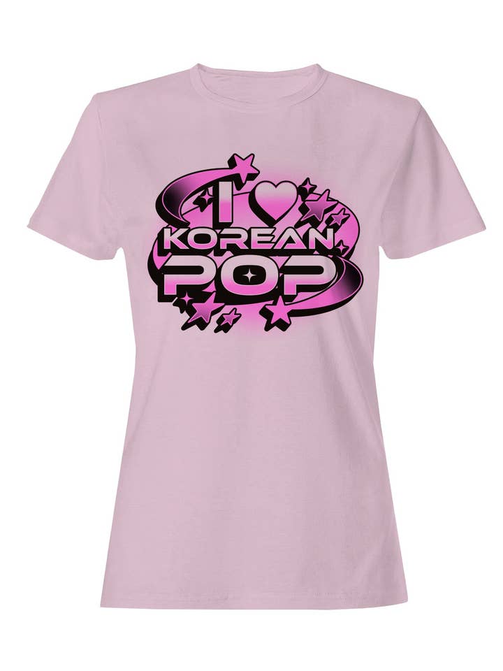 I Love Korean Pop Stars Design Women's T-shirt for wholesale by Swift Retail