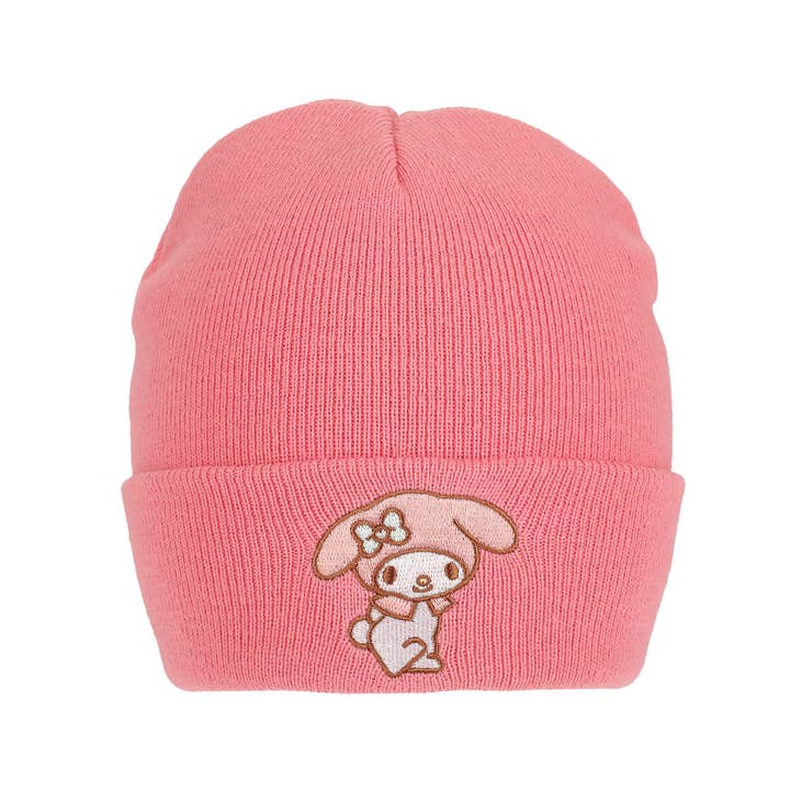 Bioworld Merchandising - Wholesale Beanie - Women's - My Melody Embroidered Character Art Pink Cuff Beanie5