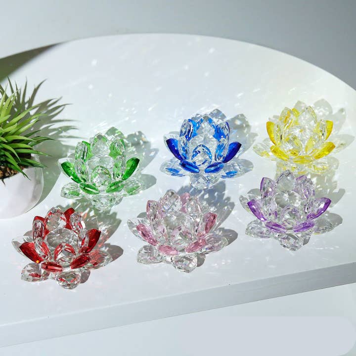 Prismas de Loto en Flor – Figuras de Cristal de Loto de Vidrio para venta al por mayor de Gypsy Soul