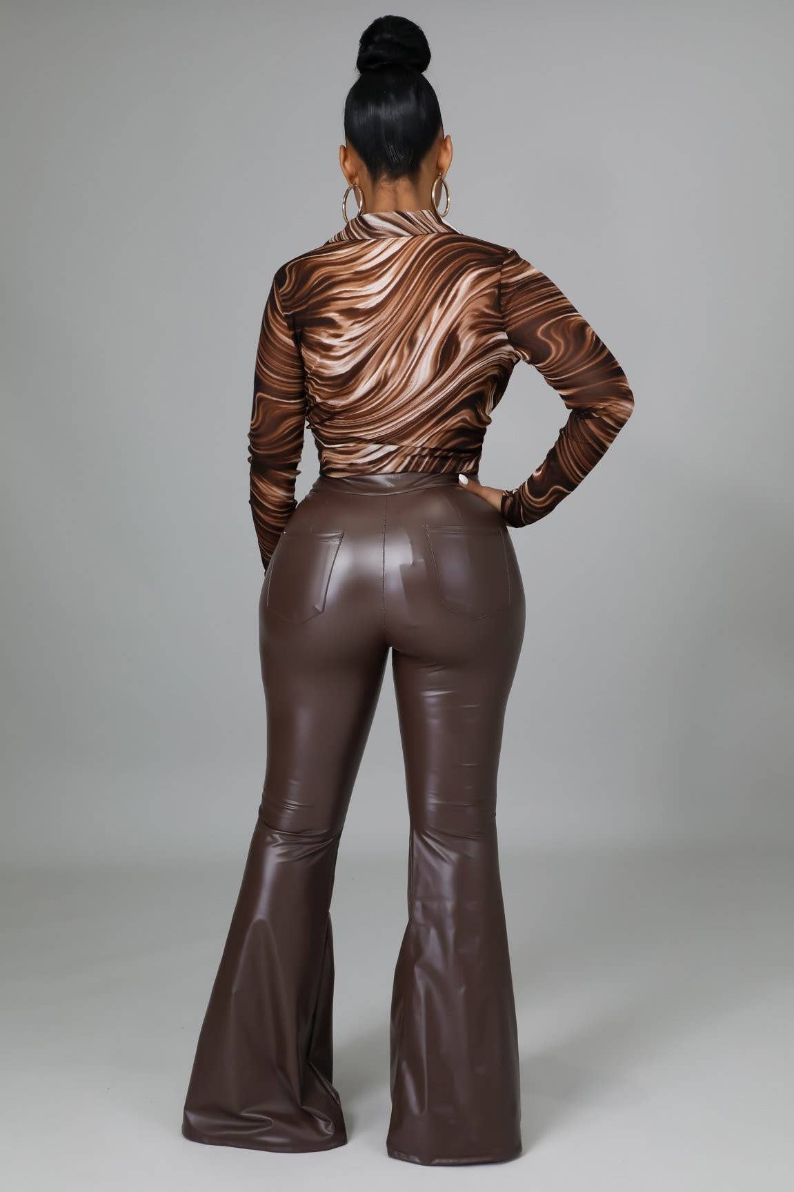 5besties inc - Wholesale Pants - Women's - Faux Leather Bell Bottom Pants.12