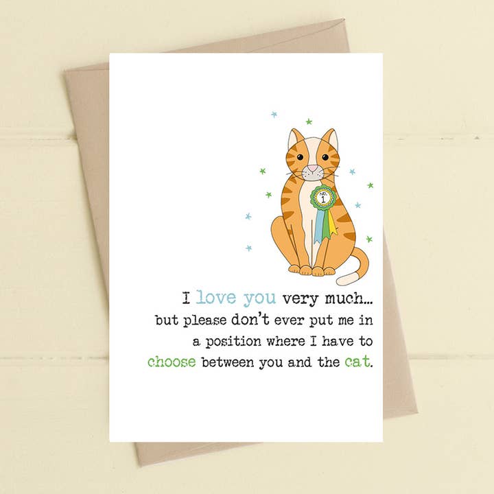 Não Me Faças Escolher - Gato - Cartão de Cumprimentos por atacado de Dandelion Stationery