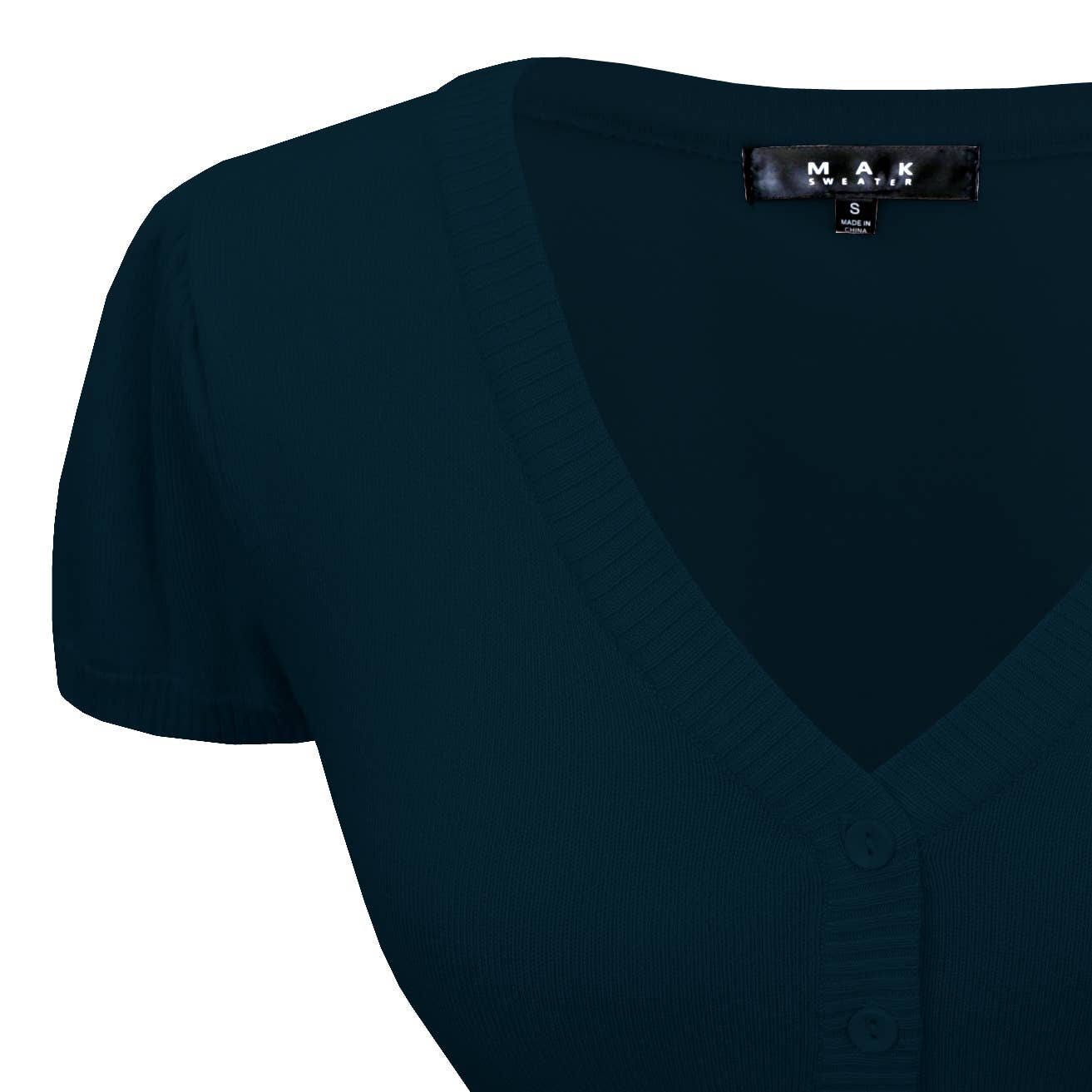 Mak - Vente Cardigan – femme - Cardigan boléro court à manches courtes bouffantes et col en V HB213736