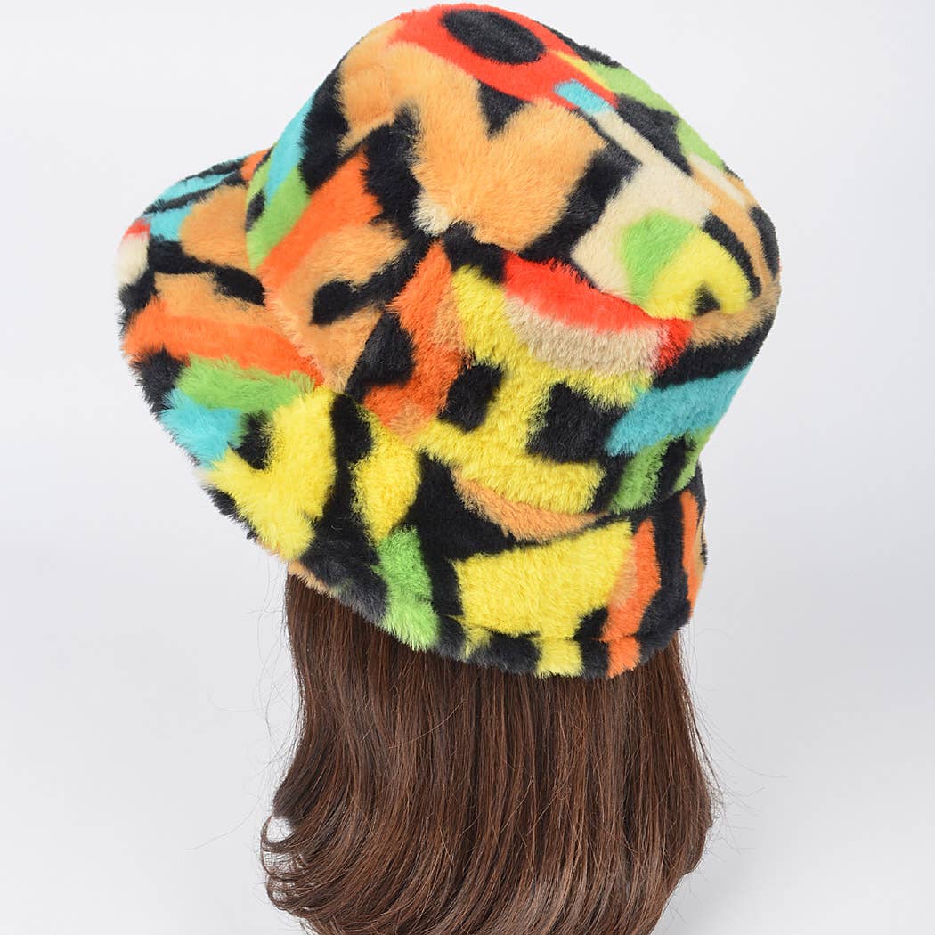 Multicolor Multi Color Fur Bucket Hat for wholesale on Faire1