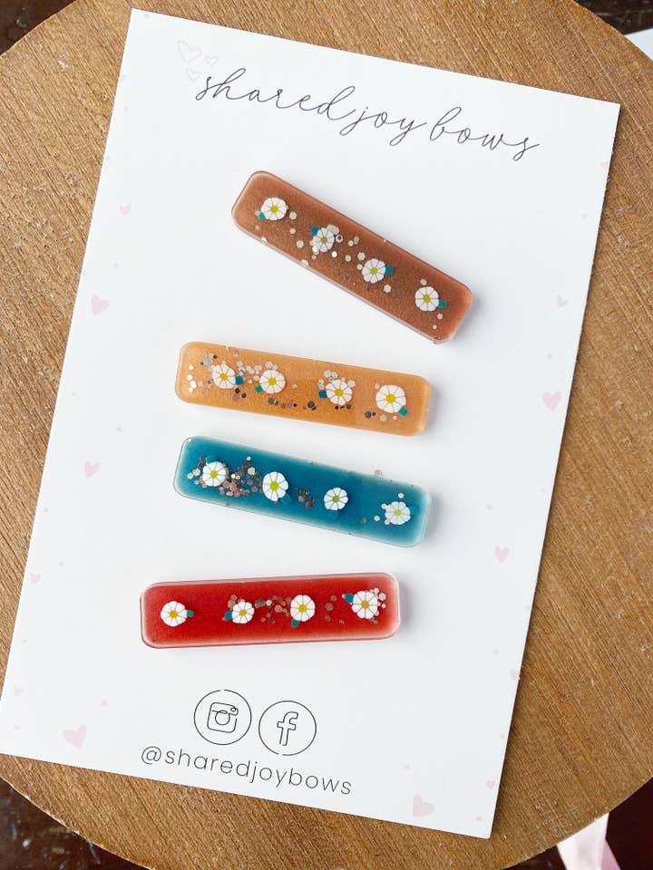 Fall Floral Resin Clips for wholesale by Shared Joy Bows