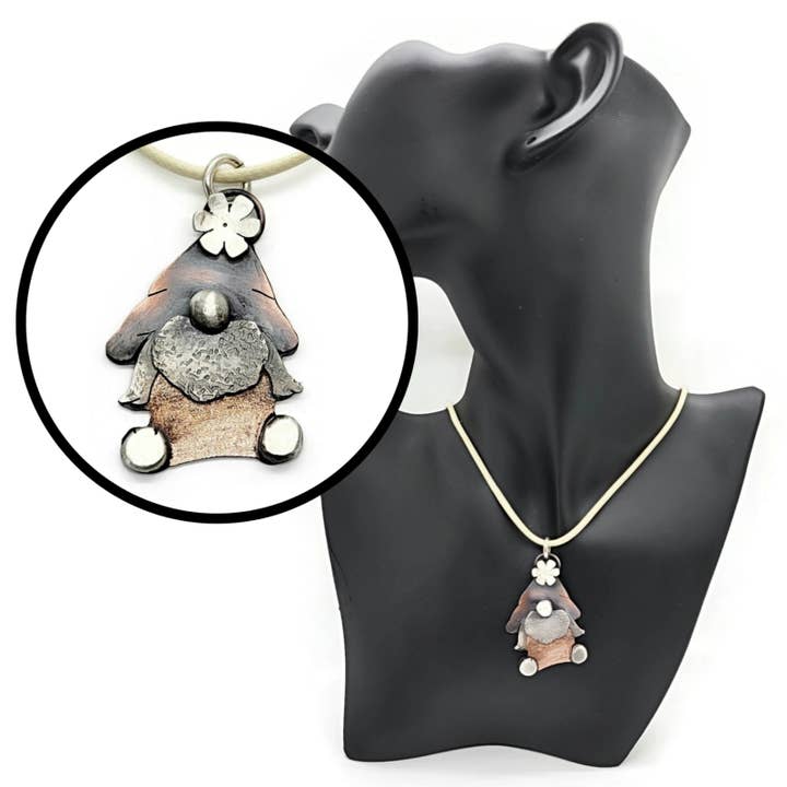 "Koemi" the Mixed Metal Gnome Pendant for wholesale by Bella Ornamenti