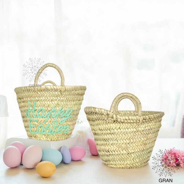 Gran Wholesale - Wholesale Basket - Happy easter basket, Easter Gift Bag, Monogram Easter Straw
