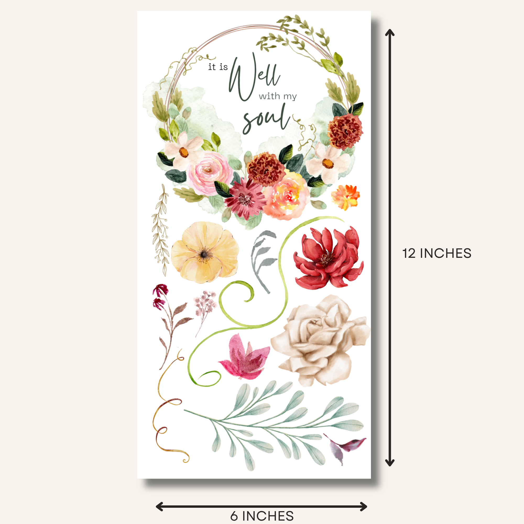 Christian Craft Paper - Wholesale Crafts, Hobbies & DIY - It Is Well | Rub On Transfer | Floral  | Decals For Crafts1