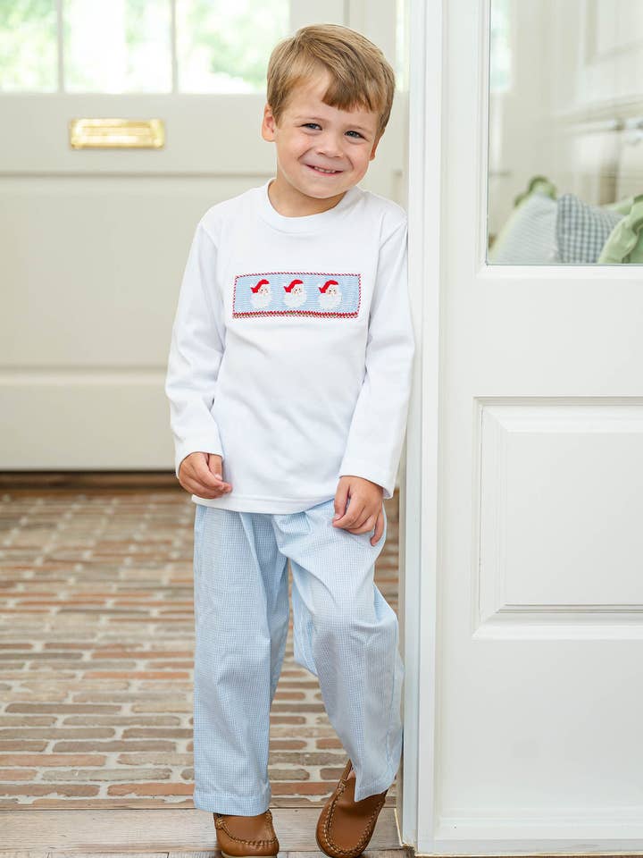 Ruth and Ralph - Wholesale Top & Pant Set - Kids - Santa Claus Smocked Beau T-Shirt/Pants Set3