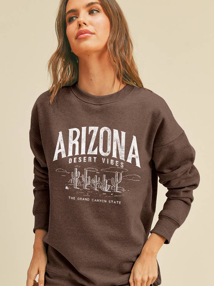 Arizona Desert Vibes Graphic Sweatshirt for wholesale by Honestee