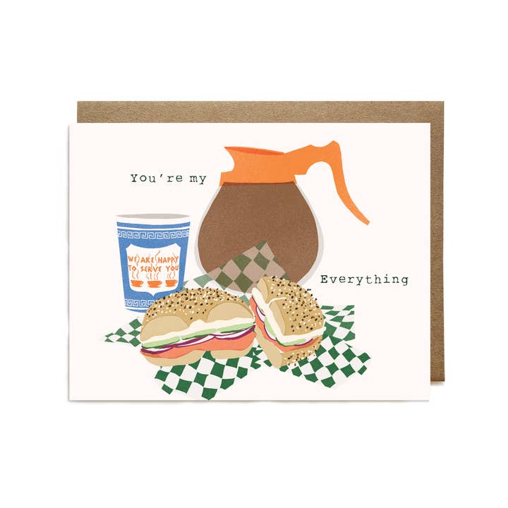 Ula Bloom - Wholesale Love Card - You're My Everything NYC Bagel Card