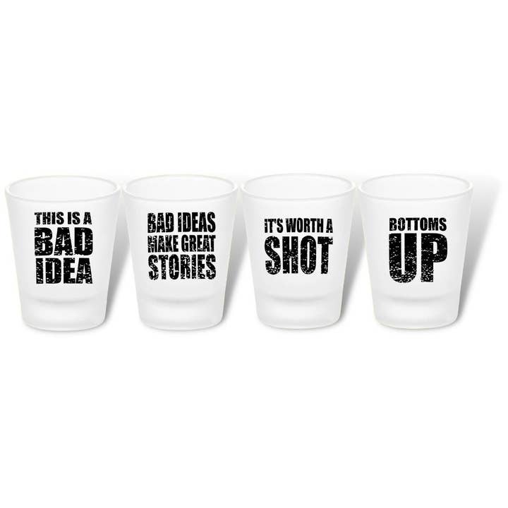 Bad Idea Shot Glass Set for wholesale by Be Honest Co