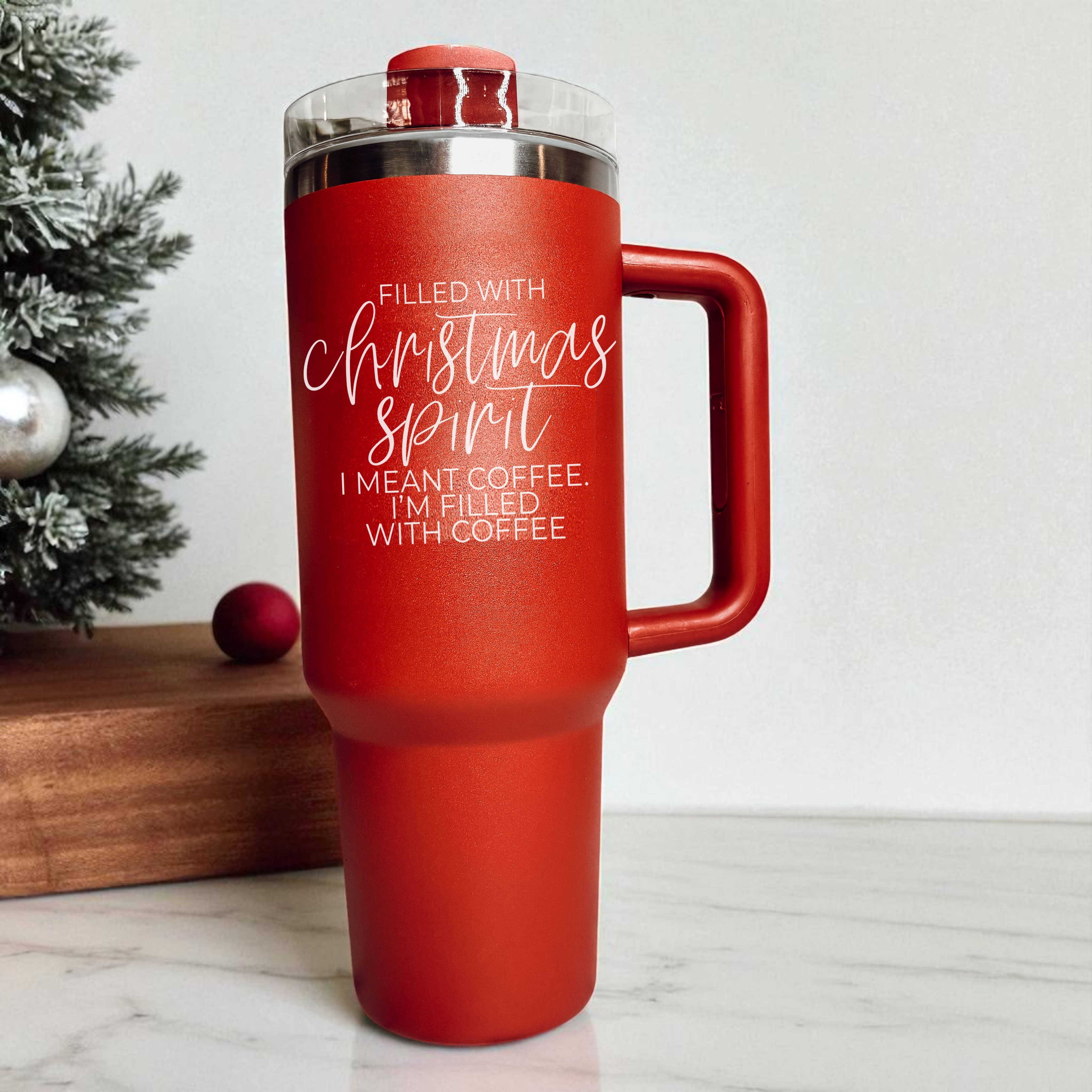 Gia Roma - Wholesale Insulated Mug/Tumbler - Funny Christmas Coffee Mugs, Red Holiday Tumblers With Straw31