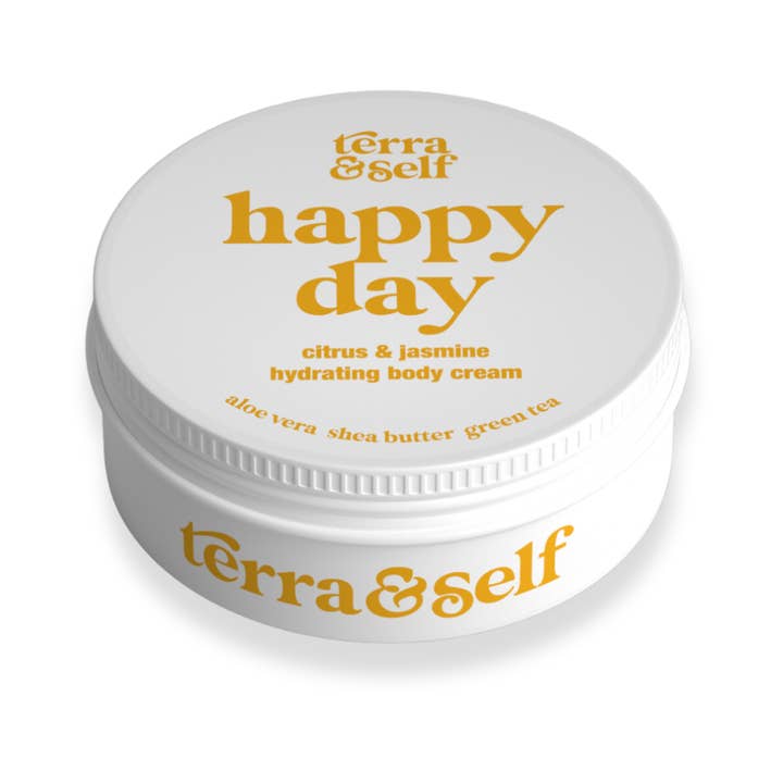 Happy Day Body Cream with Mango Butter & Aloe Vera for wholesale by Terra and Self