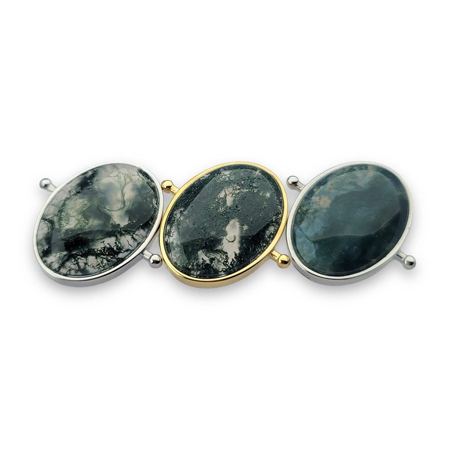 CONQUERing - Wholesale Cocktail/Statement Ring - Moss Agate Oval Crystal Element3