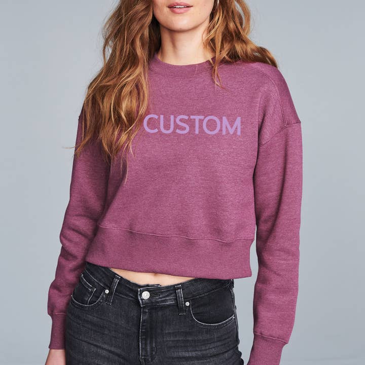 Sudadera Recortada de Forro Polar Personalizada – Estampado de Logo/Texto Premium para Mujer para venta al por mayor de One Nine