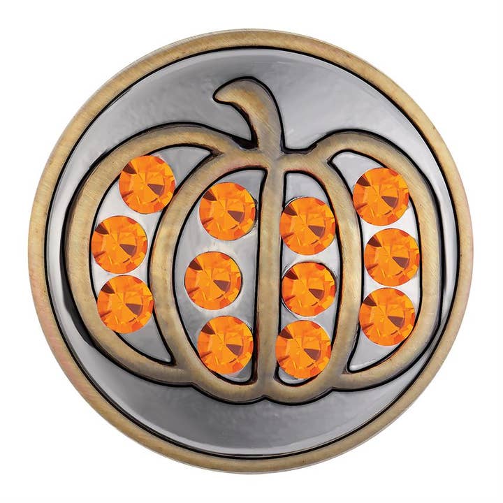 Brass/Orange Pumpkin Halloween Snap for wholesale by Ginger Snaps