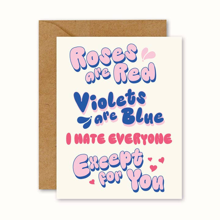 Roser er røde kort | Sjovt Valentinsdagskort for engroshandel hos No Yeah For Sure