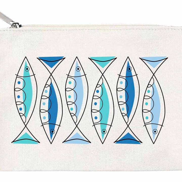 Contemporary Fish Zippered Pouch for wholesale by M Design Studio Gifts