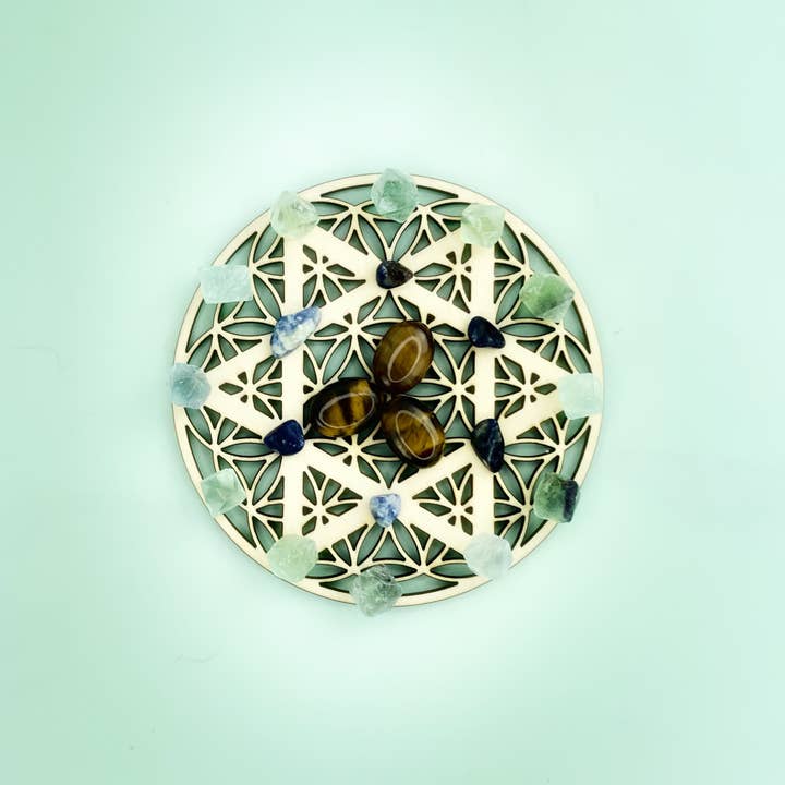 Sow the Magic - Wholesale Spiritual Stone/Crystal - Clarity Merkaba Crystal Grid Board2