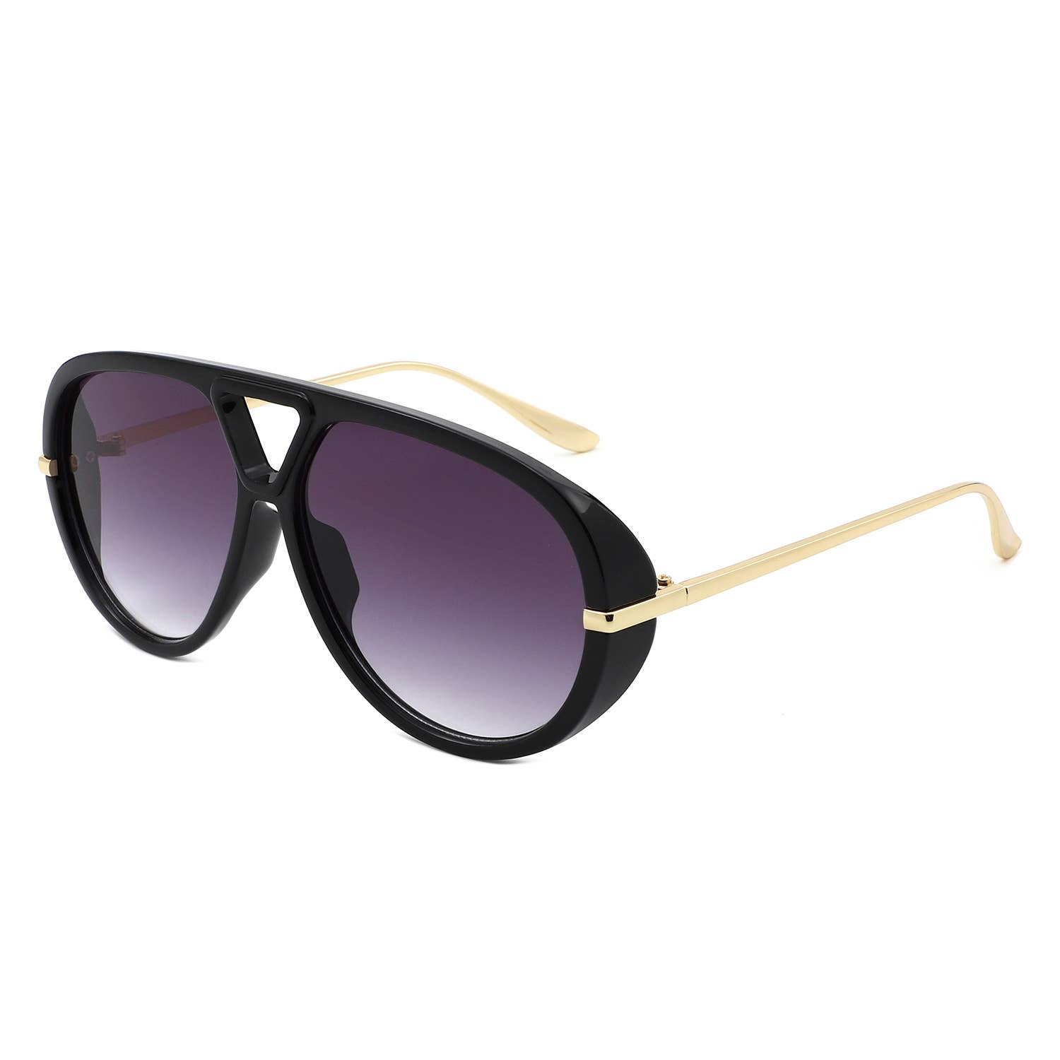 Cramilo Eyewear – wholesale Solglasögon - Dam – Retro Dubbelbrygga Djärva Mode Aviator Solglasögon7