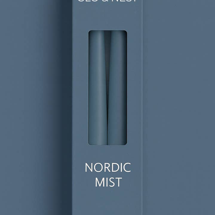 GLO & NEST - Wholesale Flameless Candle - Set of 2 LED Taper Candles - Nordic Mist