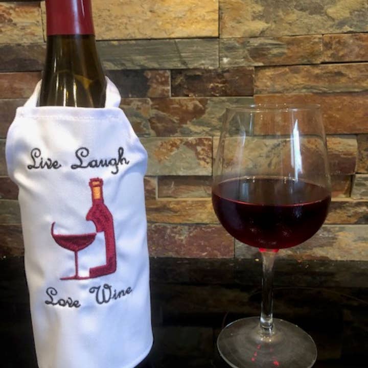 Wine Bottle Apron- Live Love Laugh Wine for wholesale by All Aboard Party Headquarters