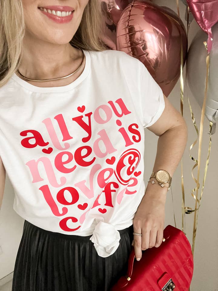 Kiss Couture - Wholesale Screen Printed T-Shirt - Women's - Love & Coffee — shirt