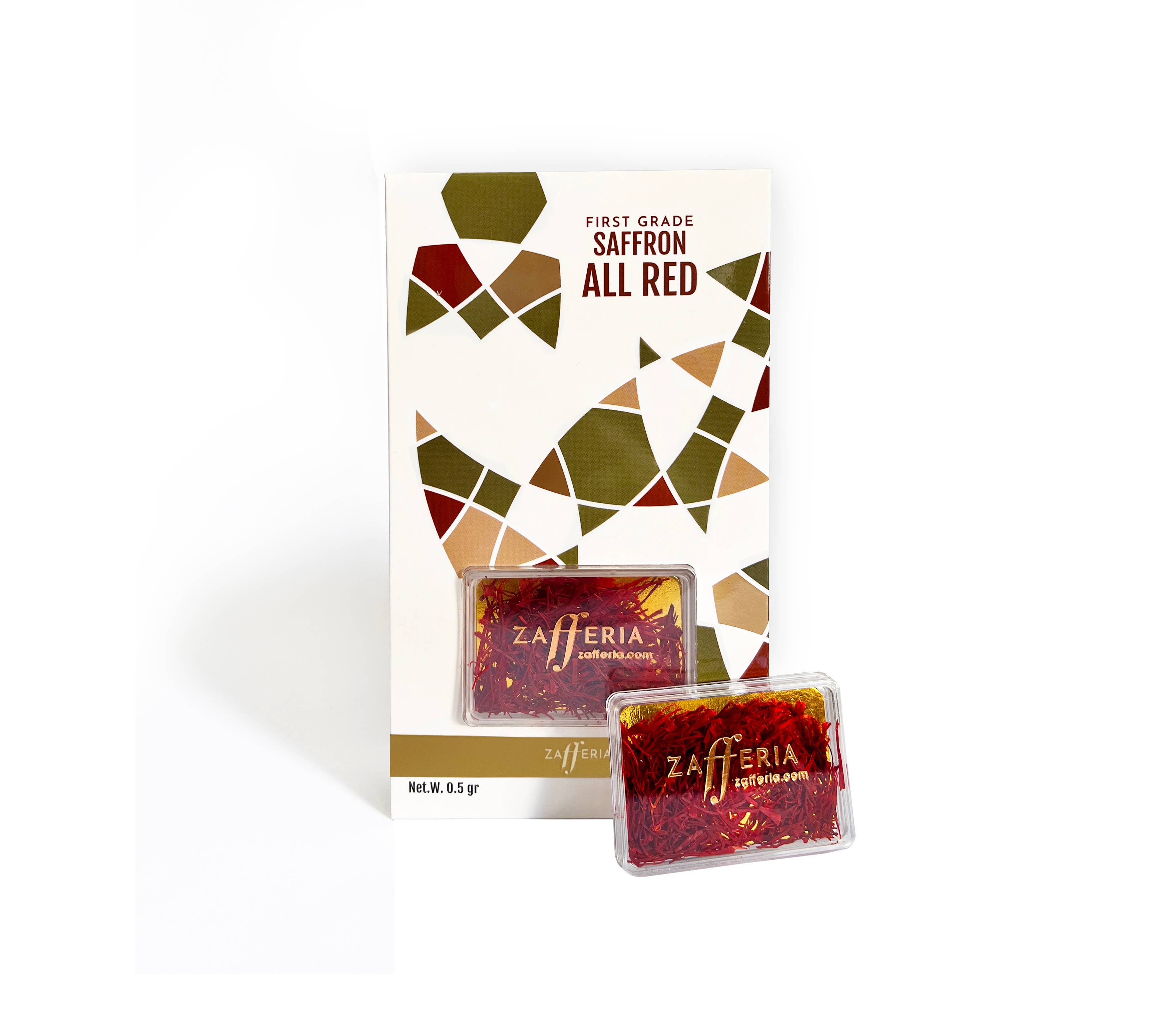 Zafferia - Vendita all'ingrosso Spezie essiccate - Fili di zafferano premium, tutti rossi, 0,5 g 0