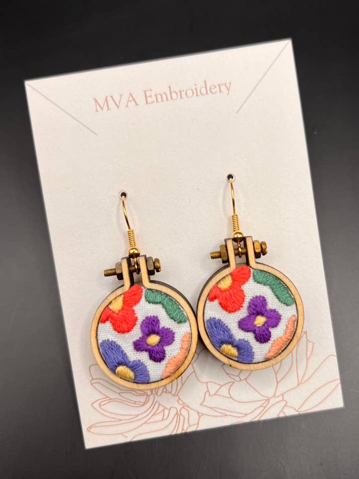 Hand Embroidered Earrings for wholesale by MVA Embroidery