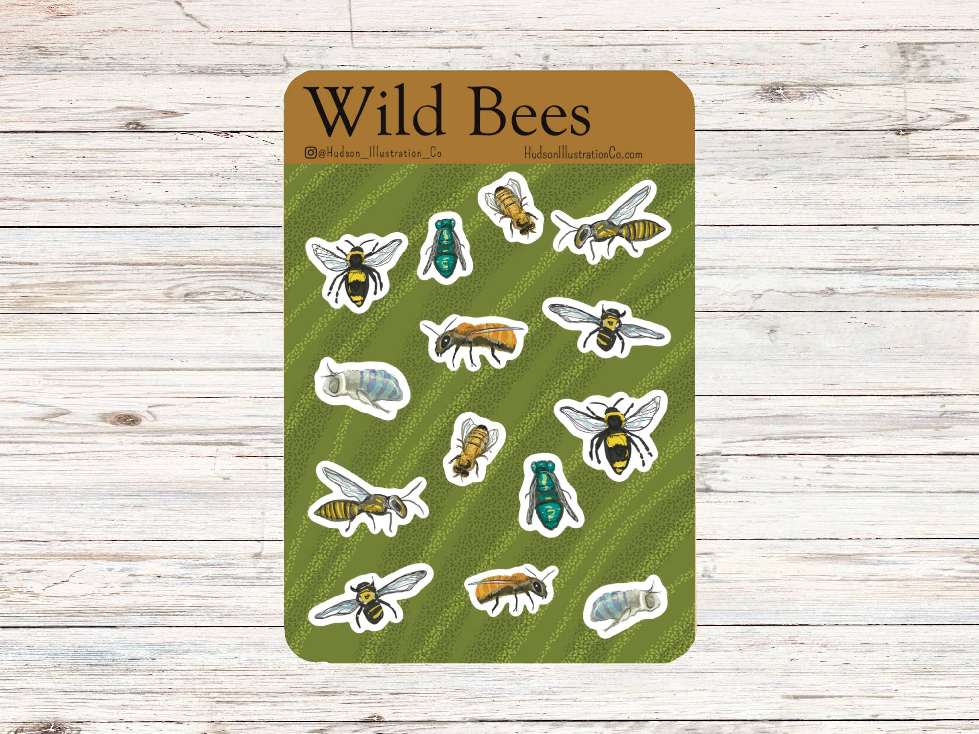 Hudson Illustration Co - About Town Co – Großhandel Aufkleber – Stickerbogen mit Wildbienen