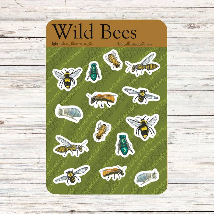 Hudson Illustration Co - About Town Co – Großhandel Aufkleber – Stickerbogen mit Wildbienen0