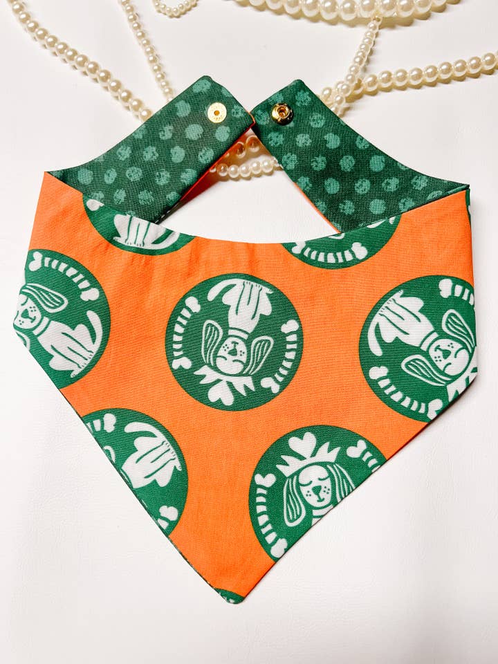 Orange Pup-kopp Hundhalsduk, Vändbar Snäppkrage för wholesale av StellaLoo