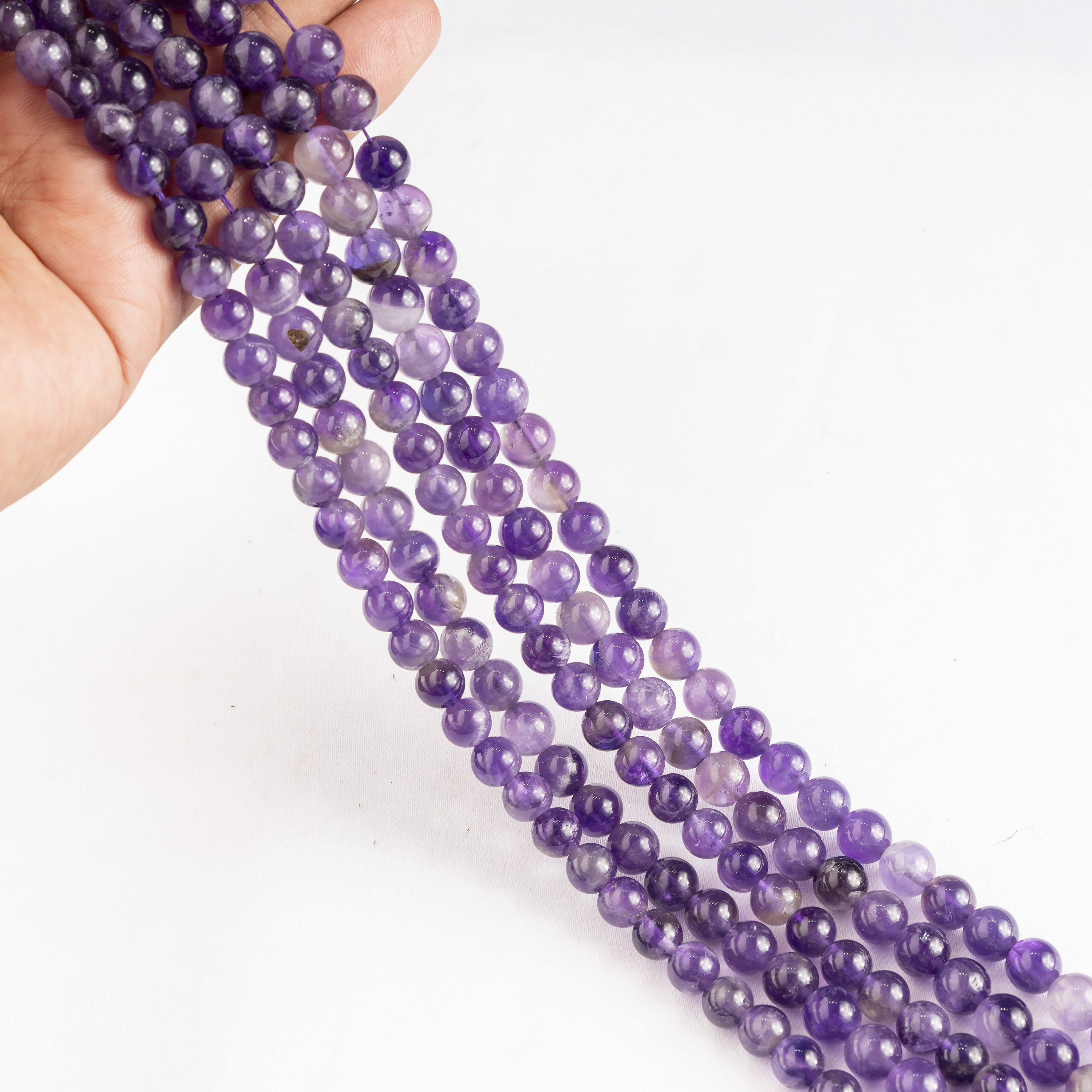 Soothing Crystals Beads - Vendita all'ingrosso Perline - Perle rotonde di cristallo | Ametista | Perle curative di pietra preziosa5