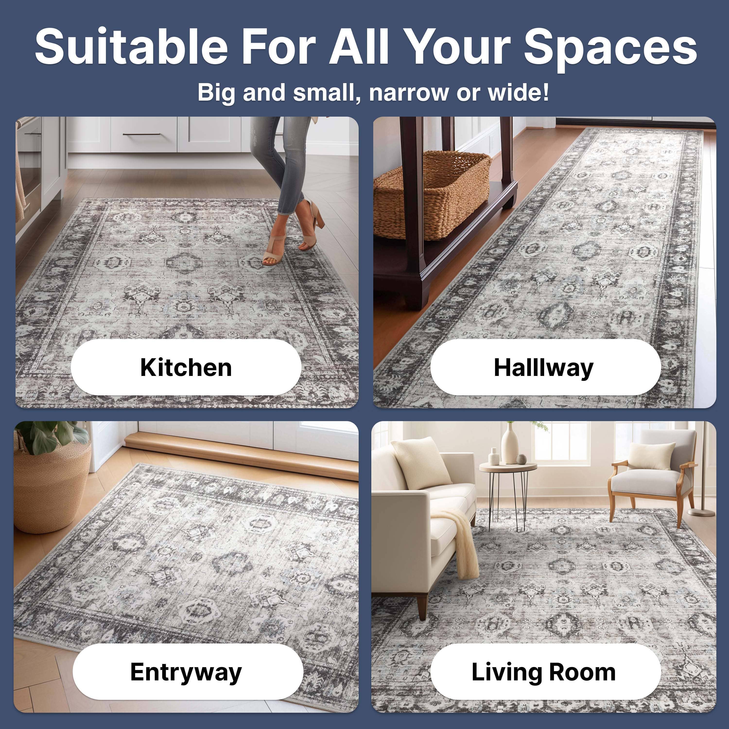 Well Woven – Tapete por atacado – Tapete Lavável Elle Basics Intrigue Easy-Clean - Durável, Antiderrapante, Design de Baixo Perfil para Conforto em Casa17