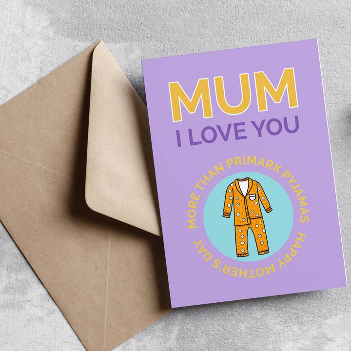 Belfast Moederdagkaart Primark Pyjama's voor wholesale door PAPERCROWN NI