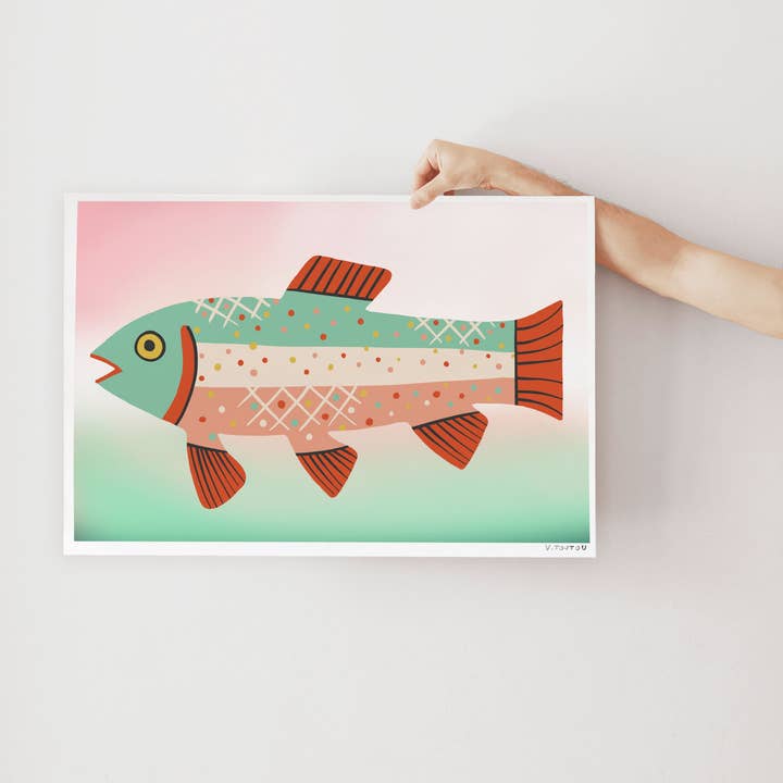 Trout Art Print for wholesale by Studio Toute