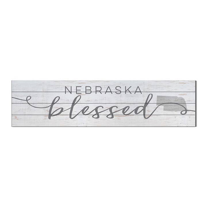 Kindred Hearts - Wholesale Sign - 40x10 Nebraska Blessed Weathered Slat Sign