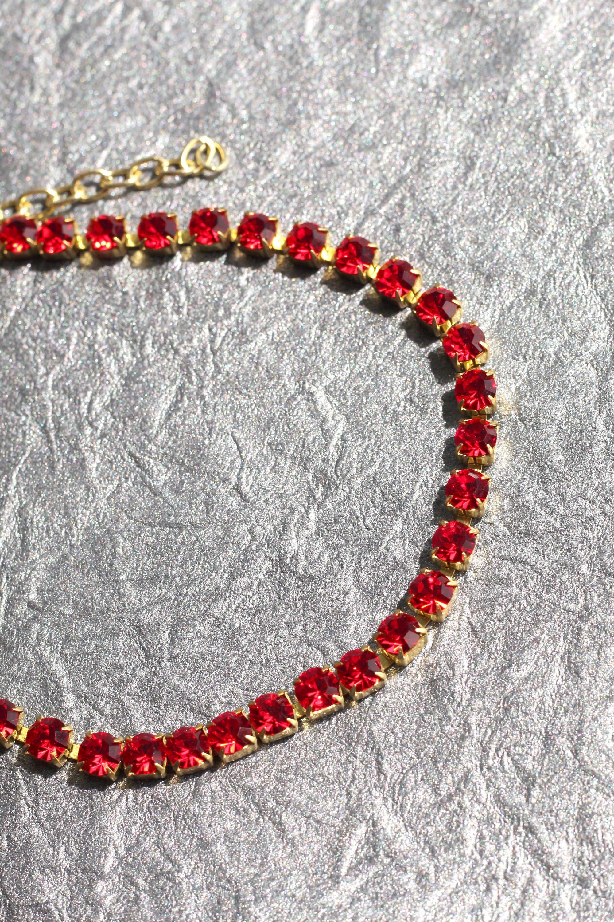 Natsuko’s Jewels - Wholesale Anklet - Ruby Red Preciosa Crystal Anklet2