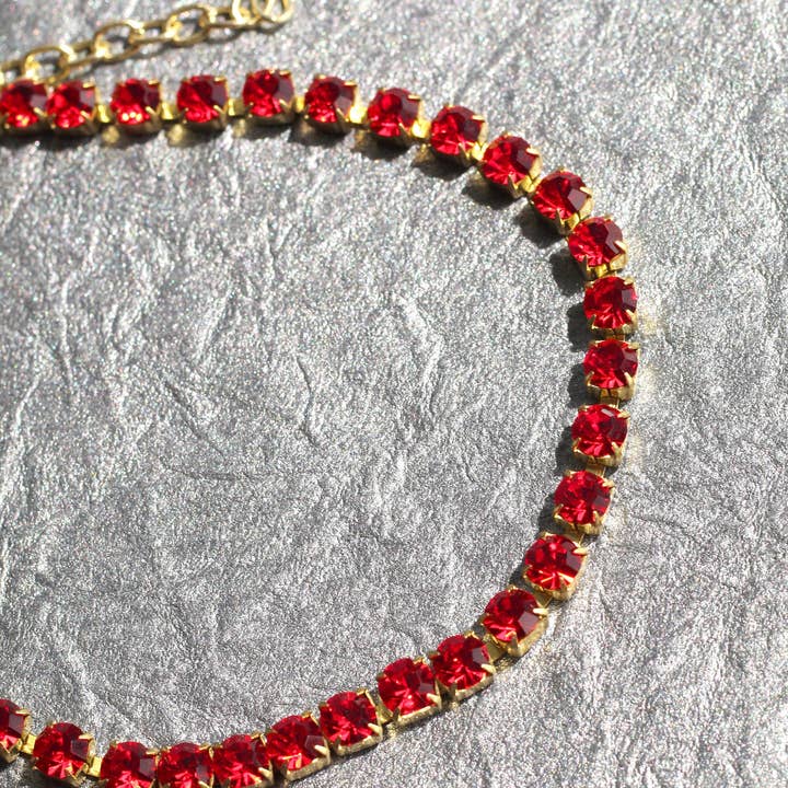 Natsuko’s Jewels - Wholesale Anklet - Ruby Red Preciosa Crystal Anklet2