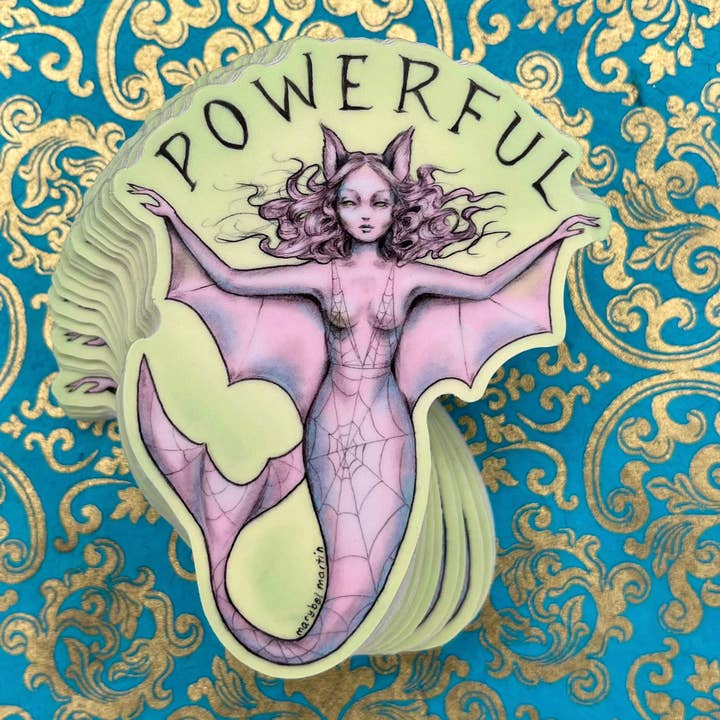 Powerful 3” vinyl sticker for wholesale by Marybel Martin