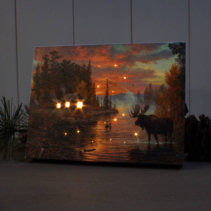 Glow Decor - Wholesale Decorative Tabletop Object - The Great North 8x6 Lighted Tabletop Canvas1