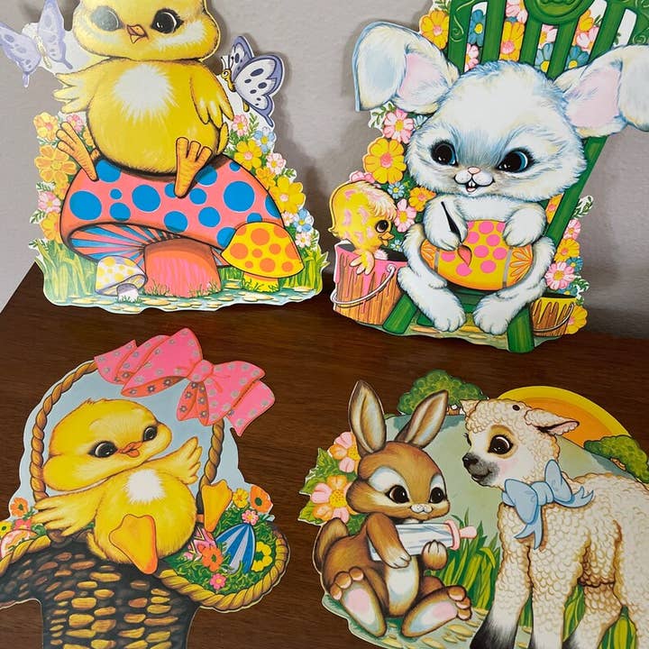 Vintage 12" Easter Cutouts - 4 Pieces for wholesale by Caufield's Novelty
