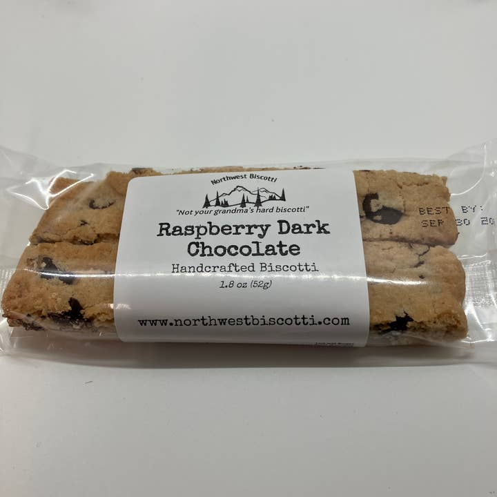 Raspberry Dark Chocolate Biscotti for wholesale by Northwest Biscotti, LLC