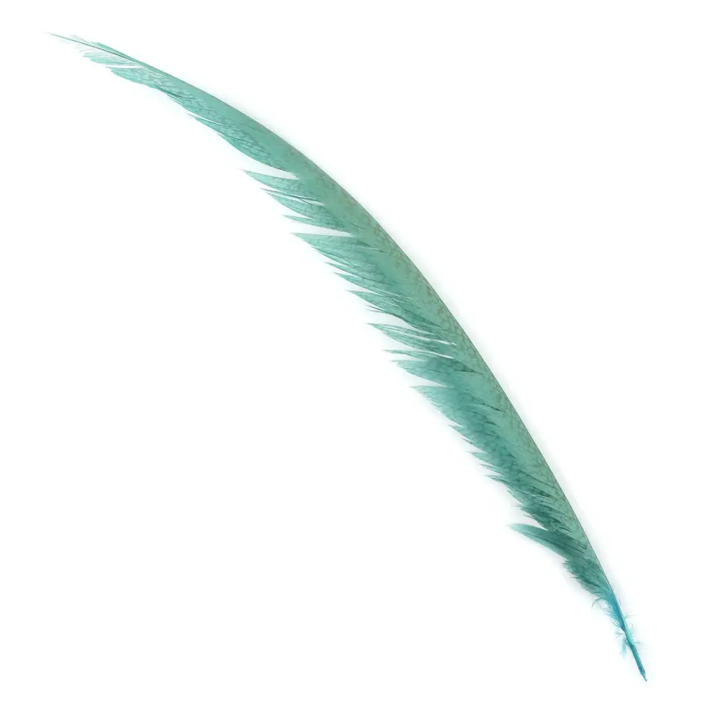 Zucker Feather Products - Vente Plume - Queues centrales de faisan doré teintées en argent Dunn Blue0