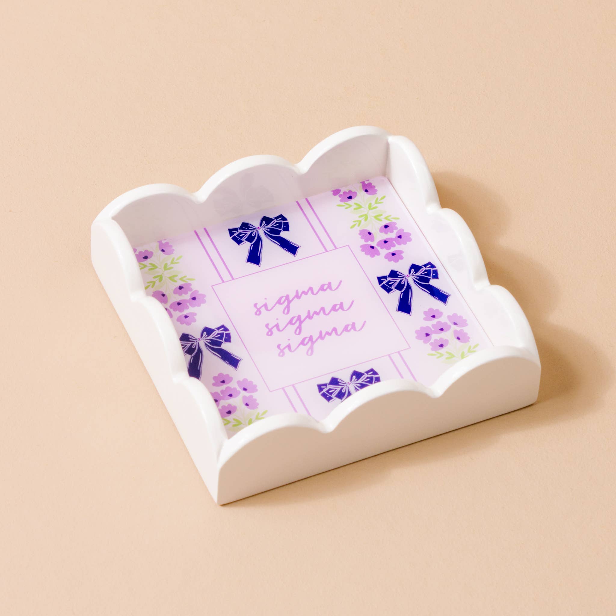 The Darling Effect - Wholesale Keychain - Women's - Sorority Scallop Trinket Tray - 19 Chapters Available9